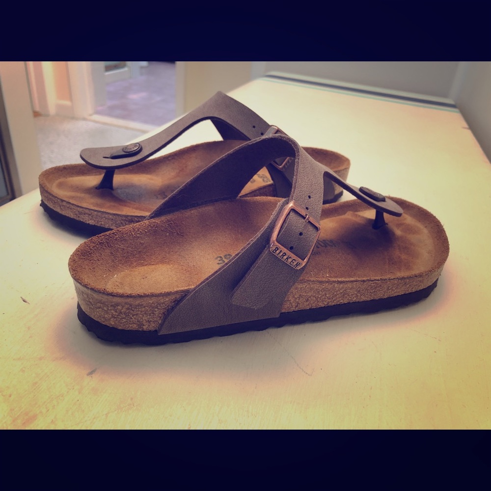 Birkenstock women’s Gizeh Birkibuc, Mocha, 39M EU